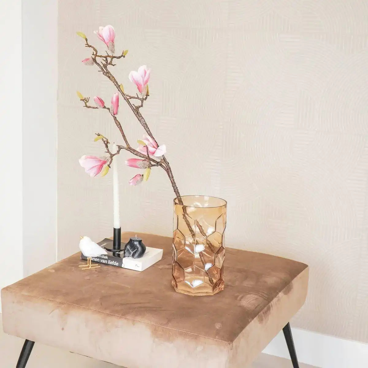 Vase - Muster - Glas - Bernstein - 15x24,5cm - HomeDesign Knaus