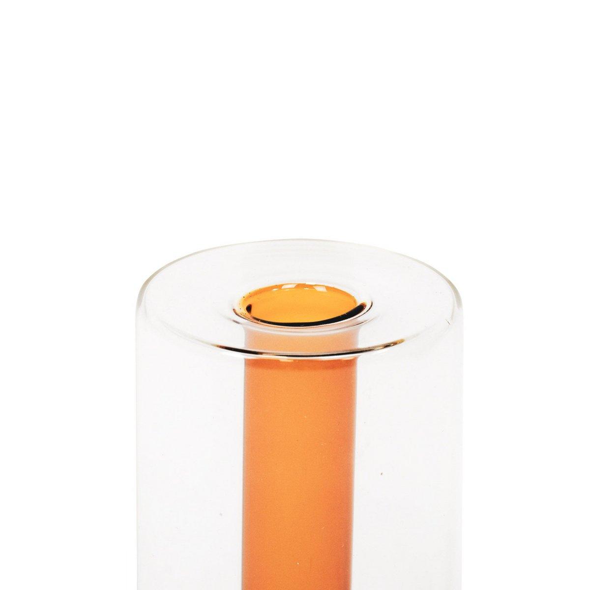 Vase - Röhre - Glas - Braun/Orange - 8x8x14cm - HomeDesign Knaus