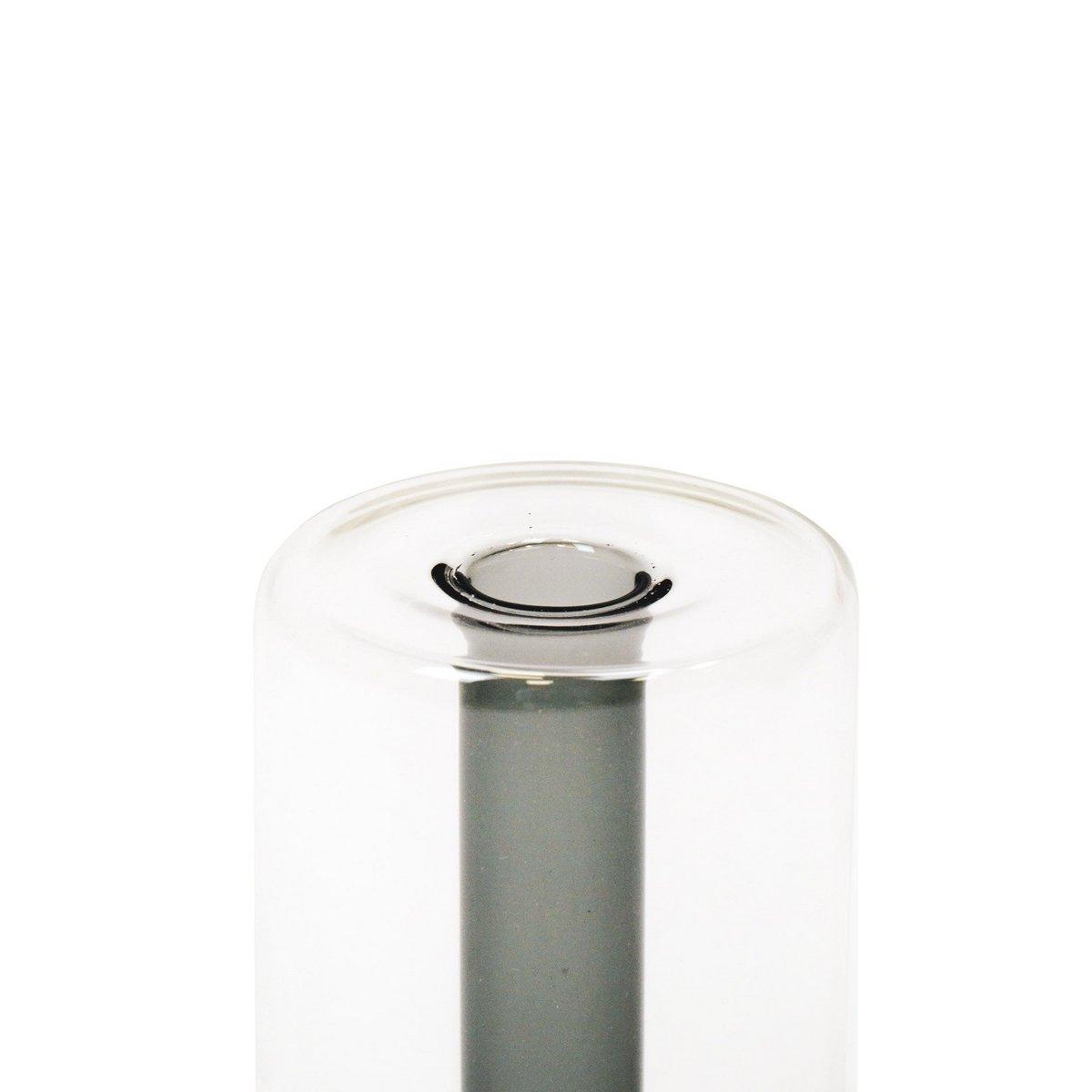 Vase - Röhre - Glas - Grau - 8x8x14cm - HomeDesign Knaus