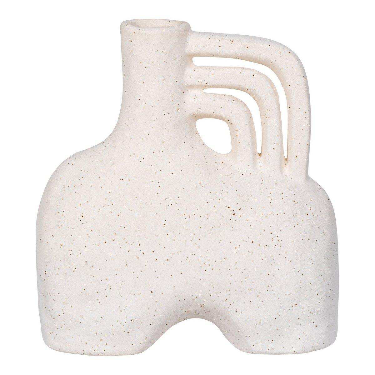 Vase - Vase, Keramik, beige, 18,5x8x19,5 cm - HomeDesign Knaus