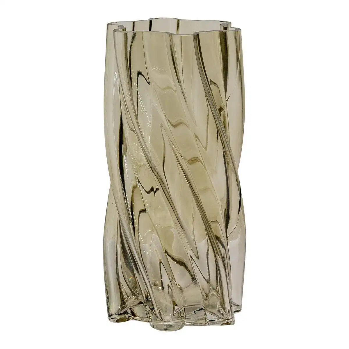 Vase – Vase, mundgeblasenes Glas, rauchgrün, ø12,5x25 cm - HomeDesign Knaus