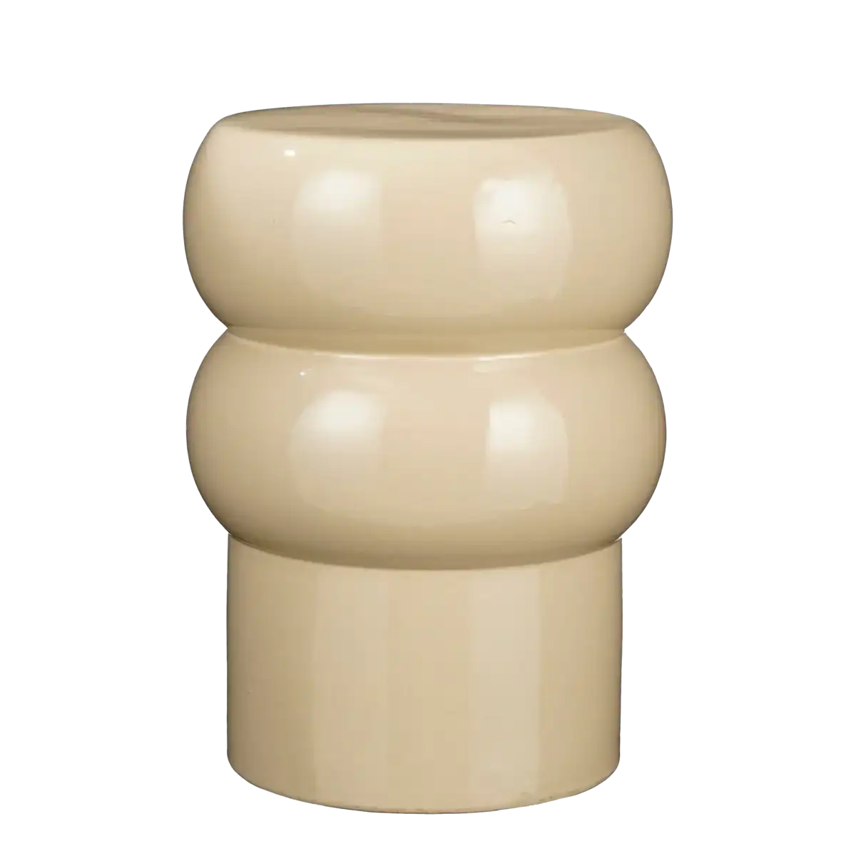 Vendi Beistelltisch – H44 x Ø32 cm – Keramik – Creme - HomeDesign Knaus