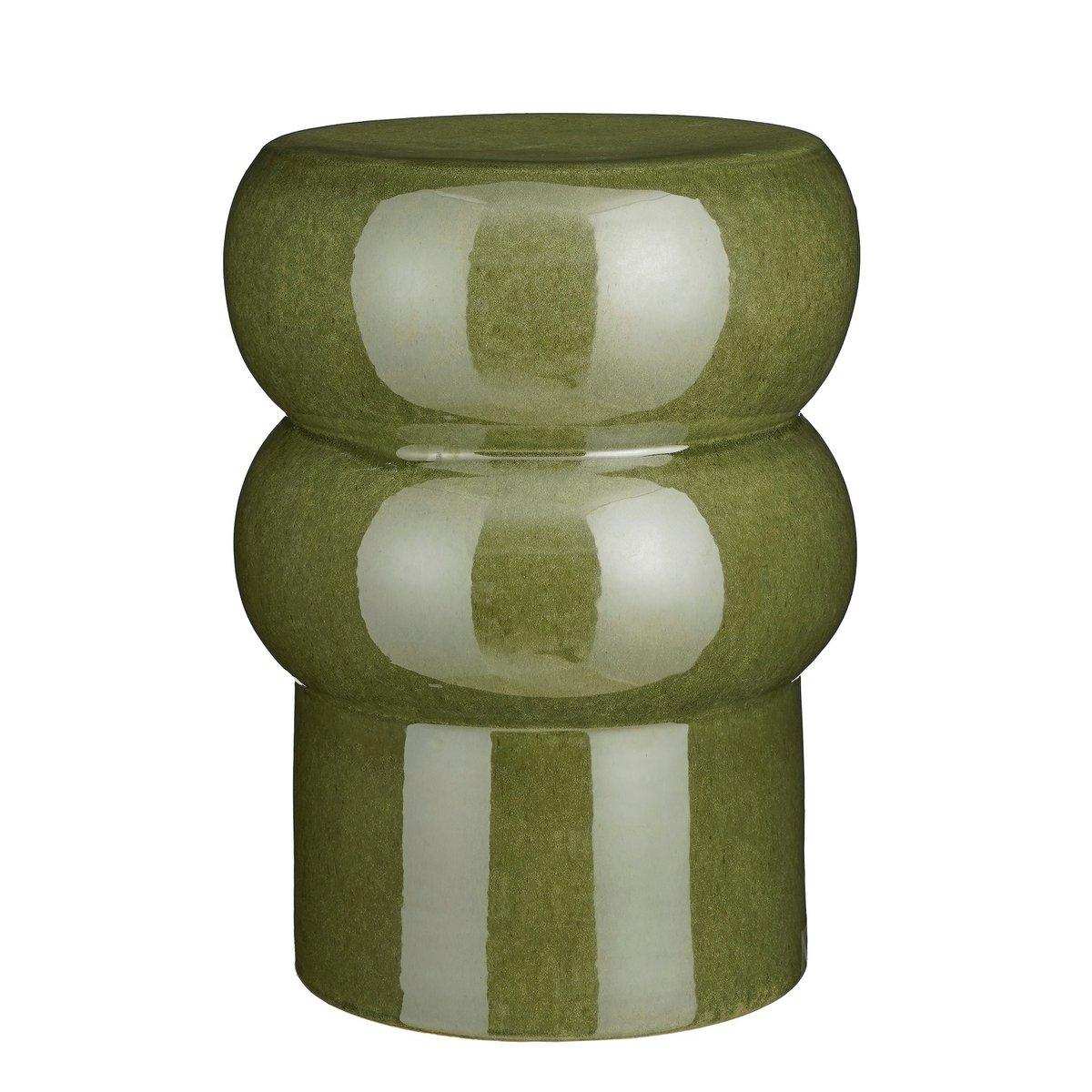 Vendi Beistelltisch – H44 x Ø32 cm – Keramik – Dunkelgrün - HomeDesign Knaus