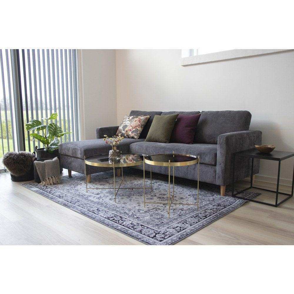 Venezia Couchtisch – Messingfarbener Stahl mit Glas, Ø70x40 cm - HomeDesign Knaus