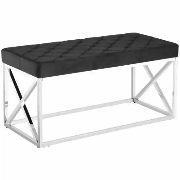 VERA Velvet Schwarzer Samt Sitzbank - HomeDesign Knaus