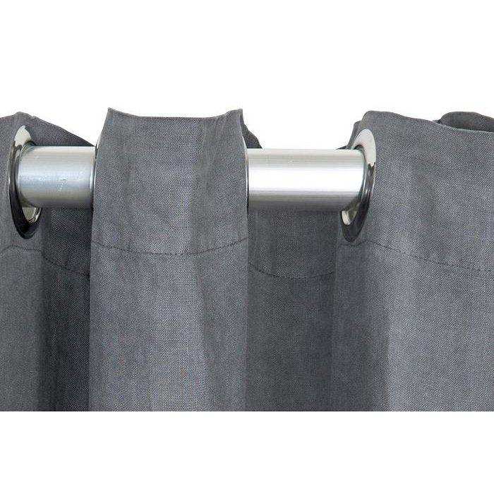 Vintage Leinenvorhang Denise dunkelgrau 140x290 - HomeDesign Knaus
