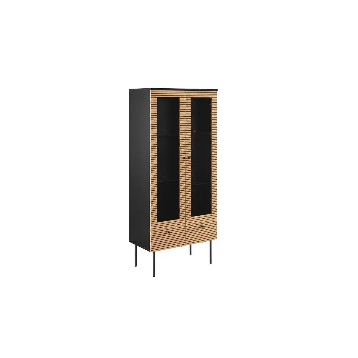 Vitrine 2-türig Eiche Echtholzfurnier - HomeDesign Knaus