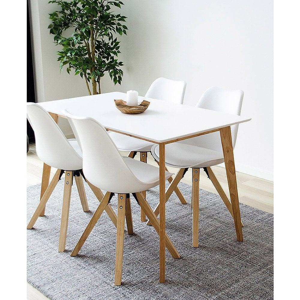 Vojens Esstisch Weiß Natur 120x70x75 cm - HomeDesign Knaus