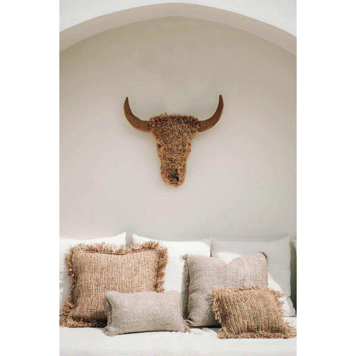 Wanddekoration Teakholz Natur Raffia Toro - HomeDesign Knaus