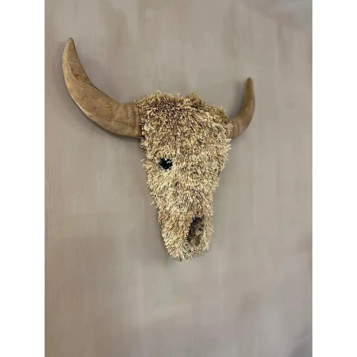 Wanddekoration Teakholz Natur Raffia Toro - HomeDesign Knaus