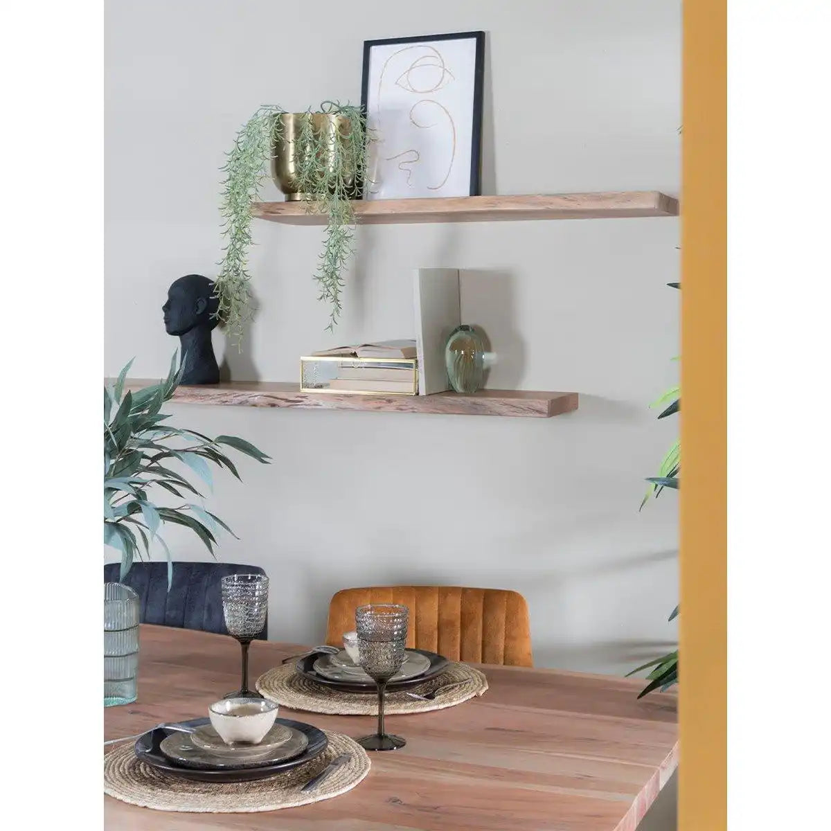 Wandregal aus reinem Akazienholz 80 cm - HomeDesign Knaus