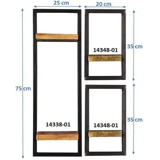 Wandregal-Set, 3-teilig - HomeDesign Knaus