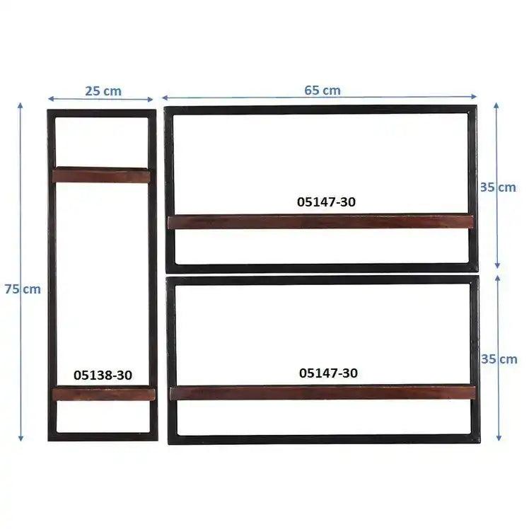 Wandregal-Set, 3-teilig - HomeDesign Knaus