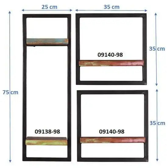 Wandregal-Set, 3-teilig - HomeDesign Knaus