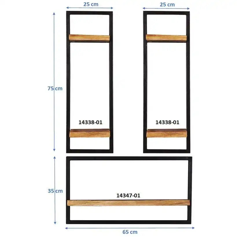 Wandregal-Set, 3-teilig - HomeDesign Knaus