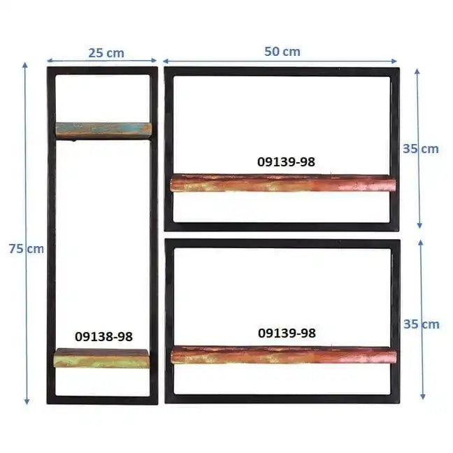 Wandregal-Set, 3-teilig - HomeDesign Knaus