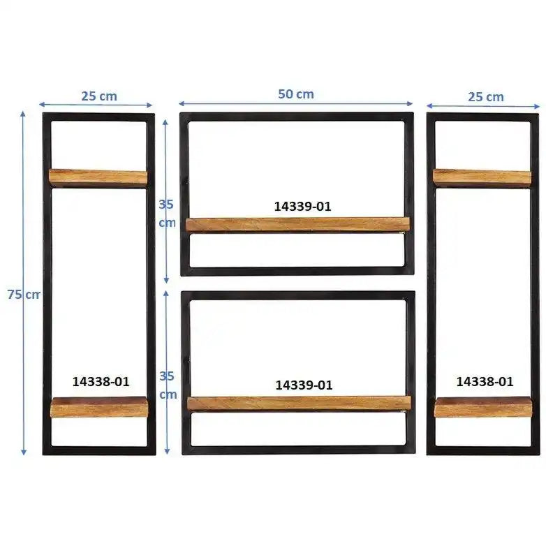 Wandregal-Set, 4-teilig - HomeDesign Knaus