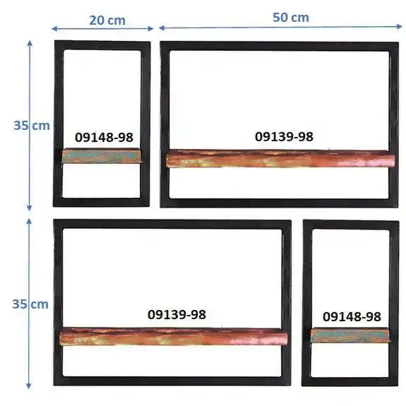 Wandregal-Set, 4-teilig - HomeDesign Knaus