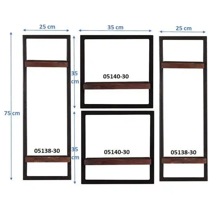 Wandregal-Set, 4-teilig - HomeDesign Knaus