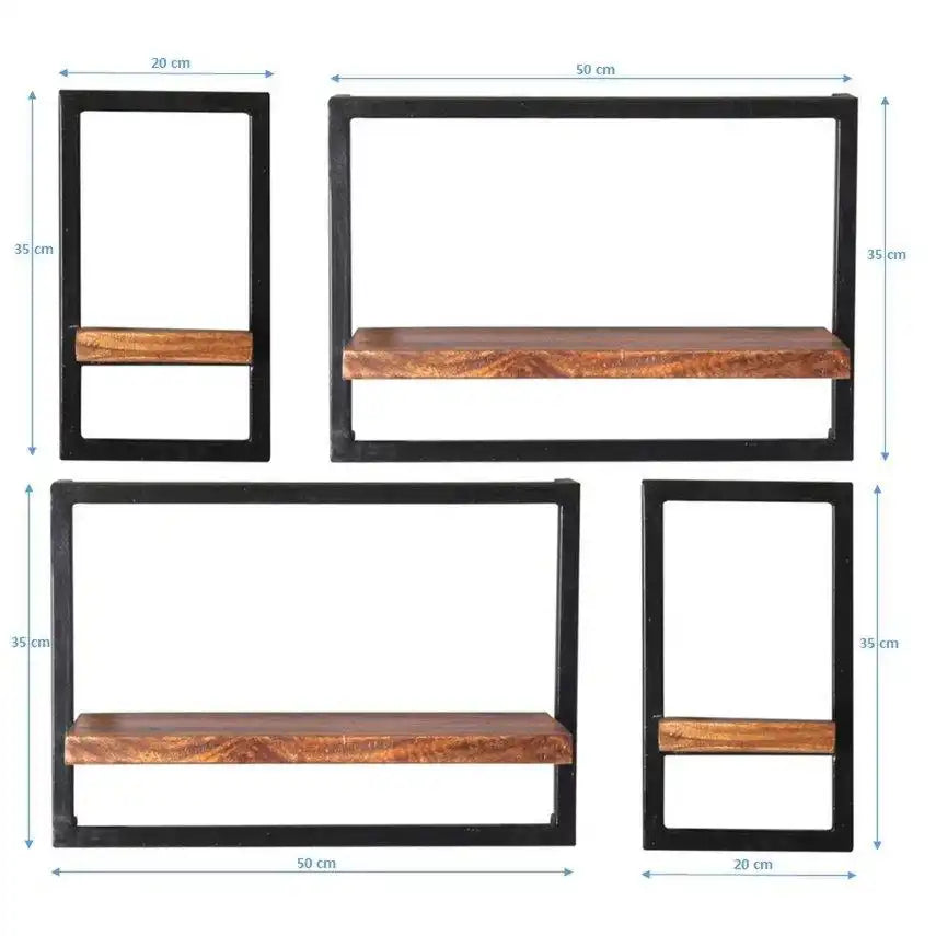 Wandregal-Set, 4-teilig - HomeDesign Knaus