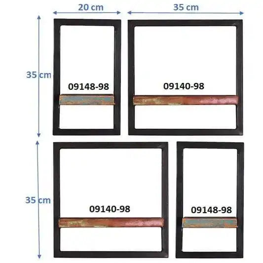 Wandregal-Set, 4-teilig - HomeDesign Knaus