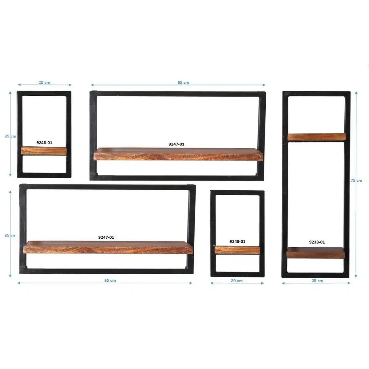 Wandregal-Set, 5-teilig - HomeDesign Knaus