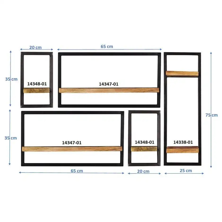 Wandregal-Set, 5-teilig - HomeDesign Knaus
