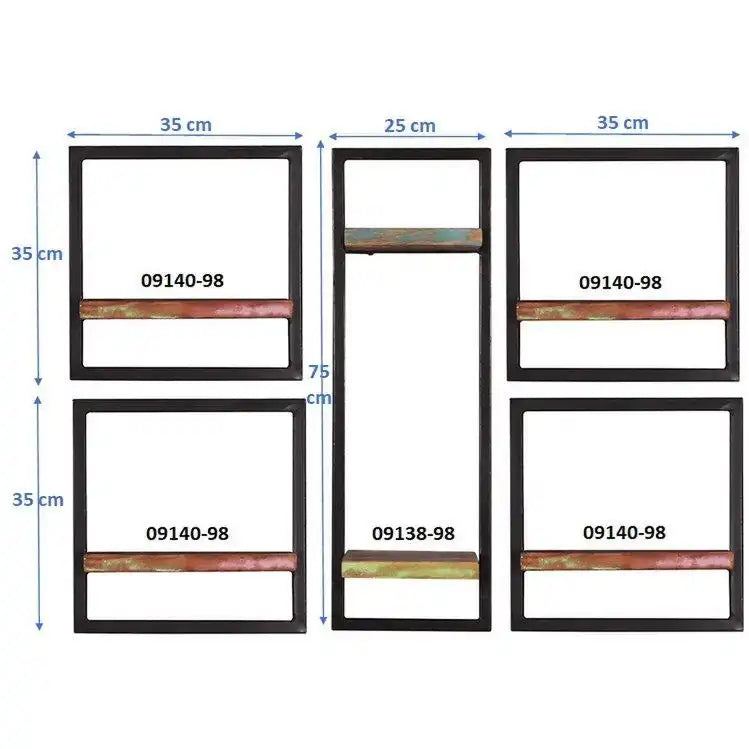 Wandregal-Set, 5-teilig - HomeDesign Knaus