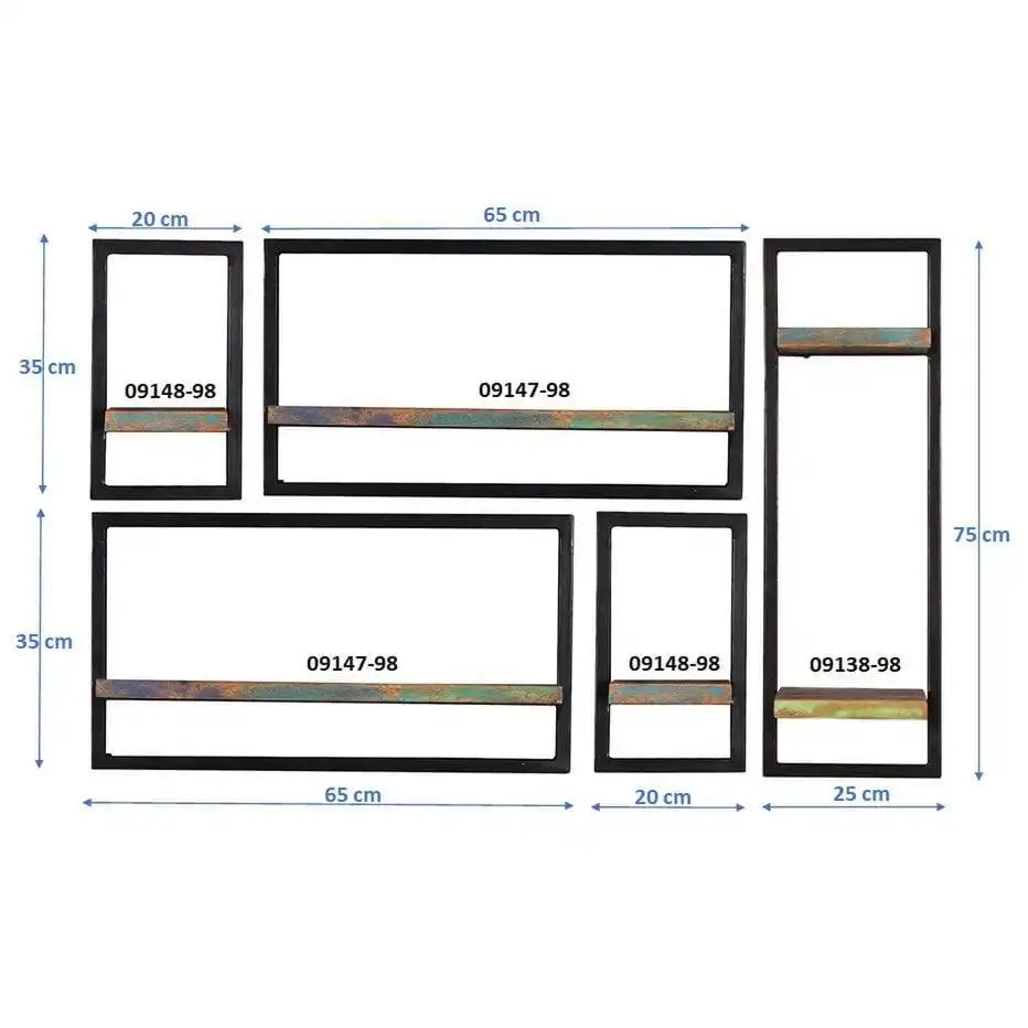 Wandregal-Set, 5-teilig - HomeDesign Knaus
