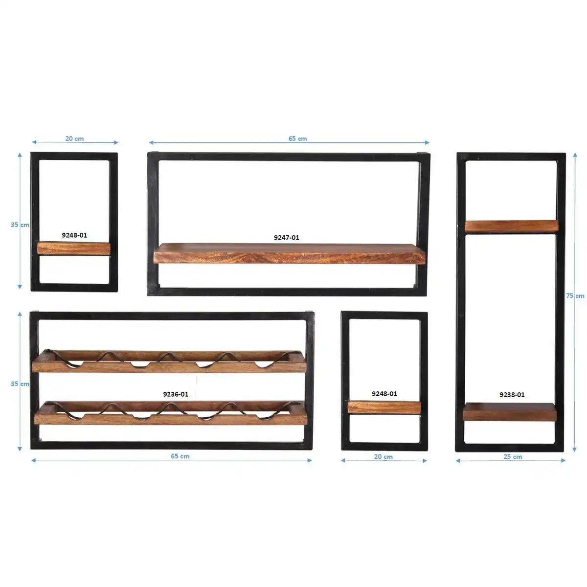Wandregal-Set, 5-teilig - HomeDesign Knaus