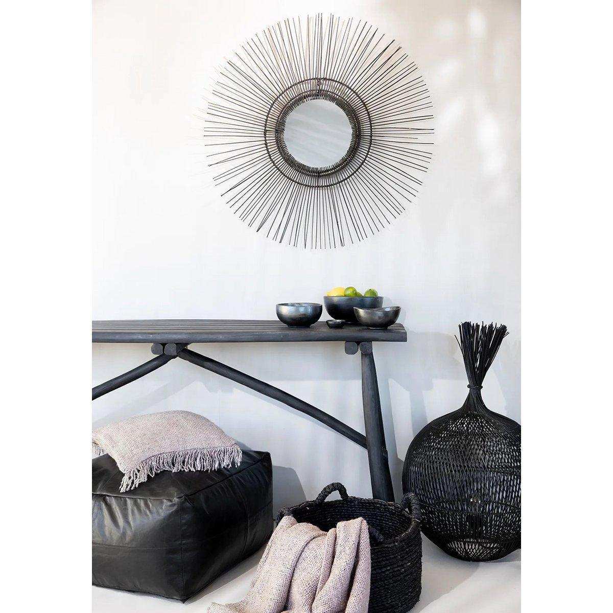 Wandspiegel tropische Spiegel Schwarz 85 cm - HomeDesign Knaus