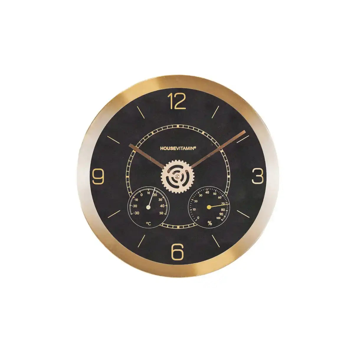 Wanduhr – Hilfszifferblätter – Metall/Glas – Schwarz – 30 x 4,2 x 30 cm - HomeDesign Knaus