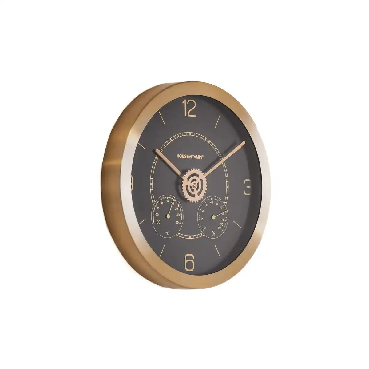 Wanduhr – Hilfszifferblätter – Metall/Glas – Schwarz – 30 x 4,2 x 30 cm - HomeDesign Knaus