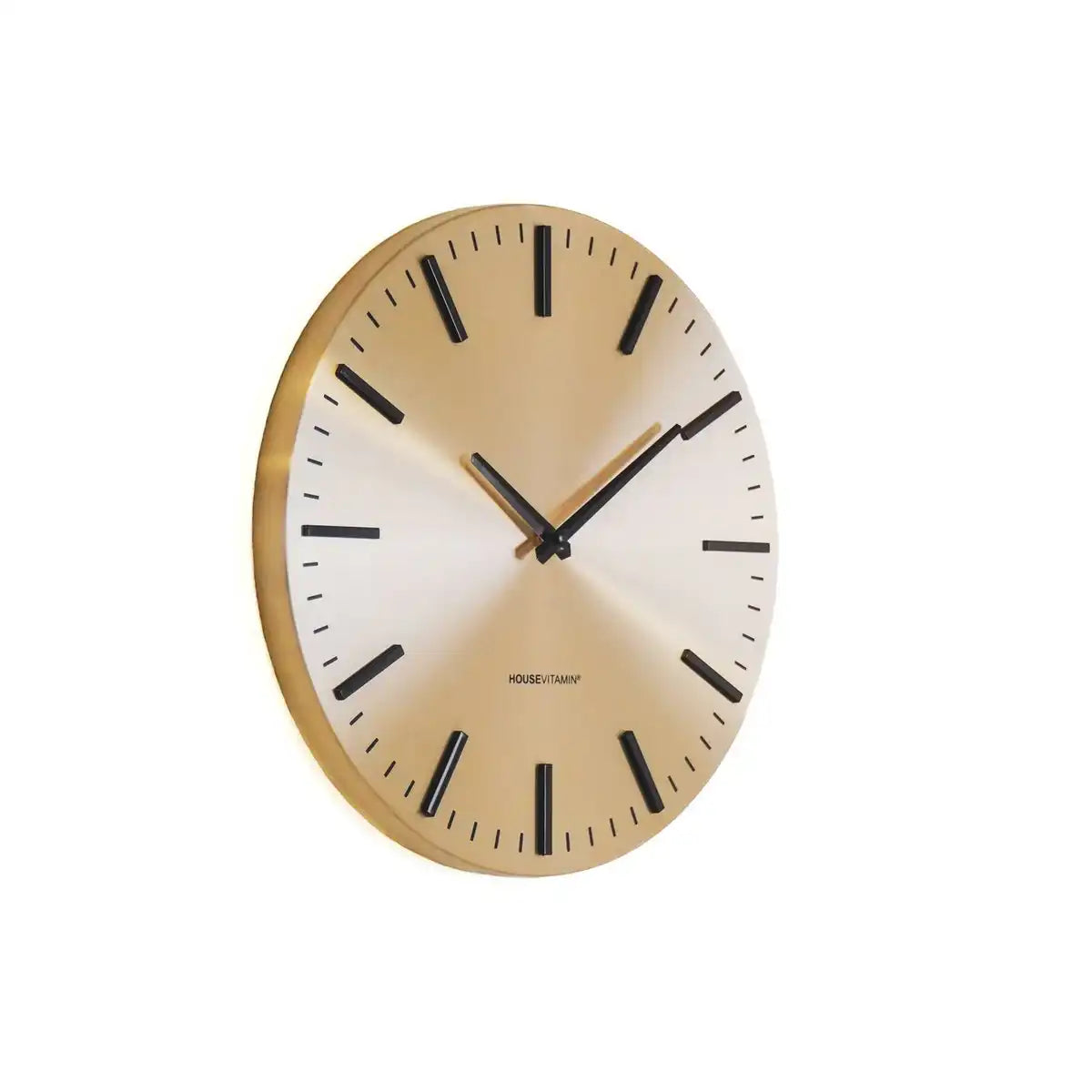Wanduhr - Streifen - Metall - Gold/Schwarz - 35,5x4x35,5cm - HomeDesign Knaus