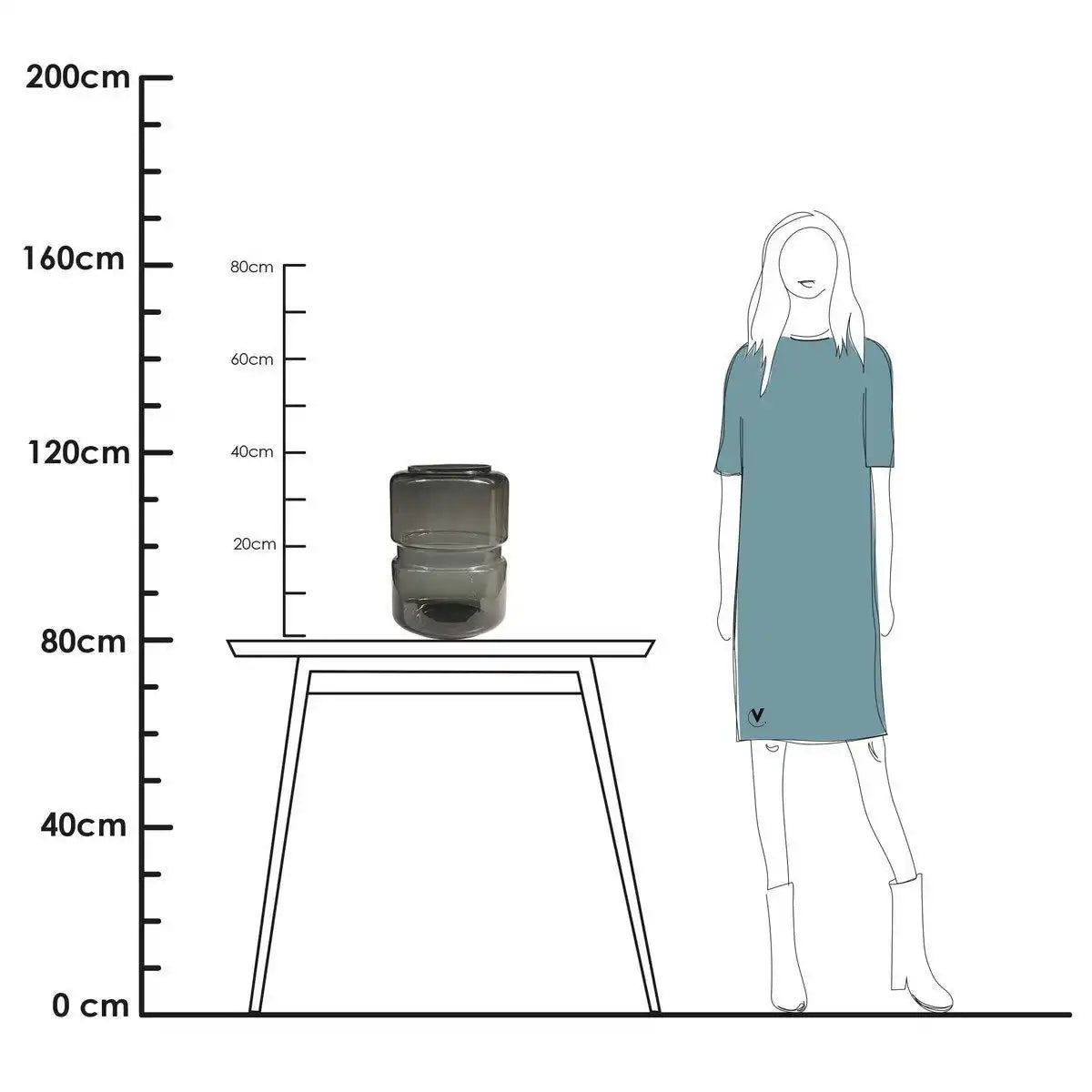Warta grau Ø25 x H35 cm - HomeDesign Knaus