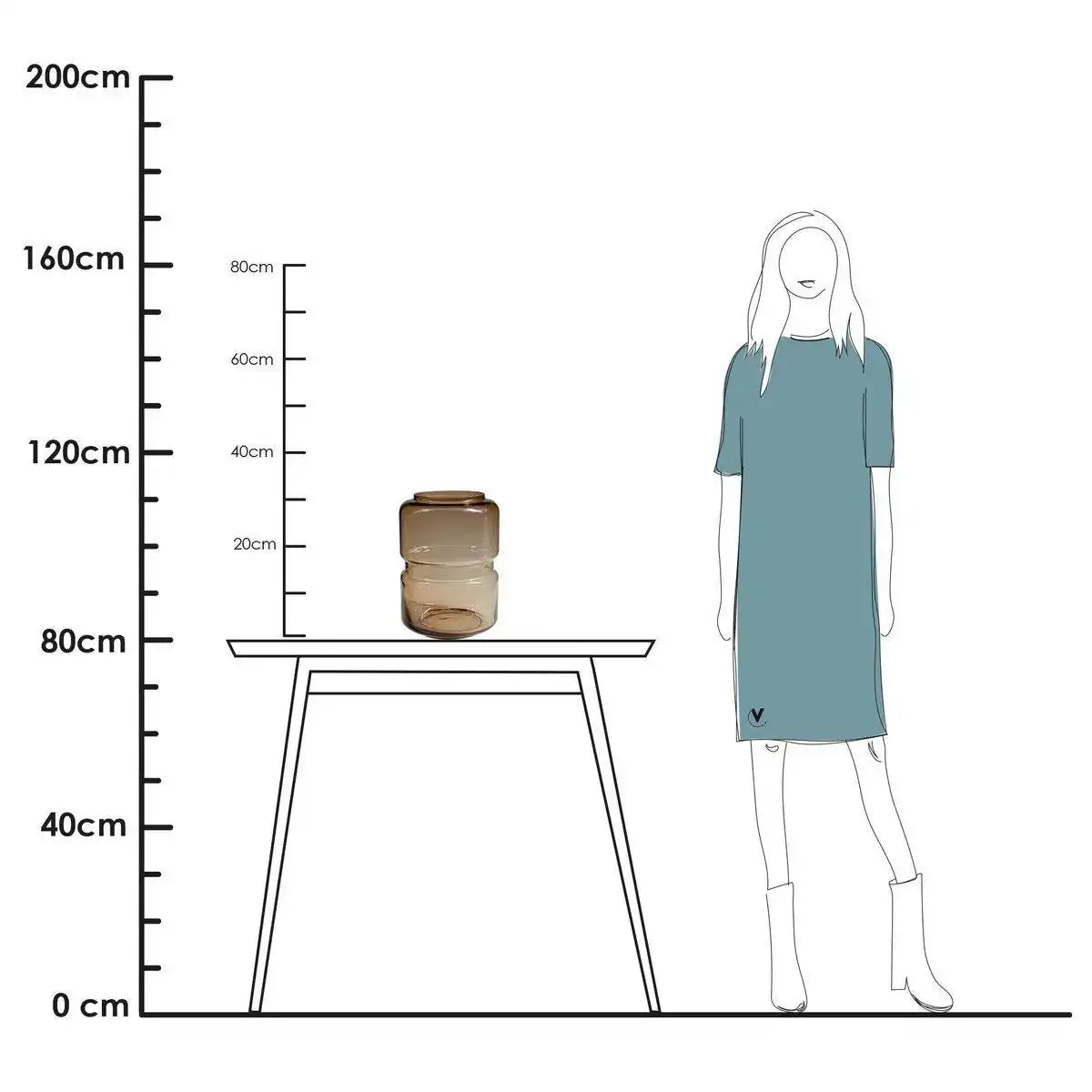Warta taupe Ø22 x H30 cm - HomeDesign Knaus
