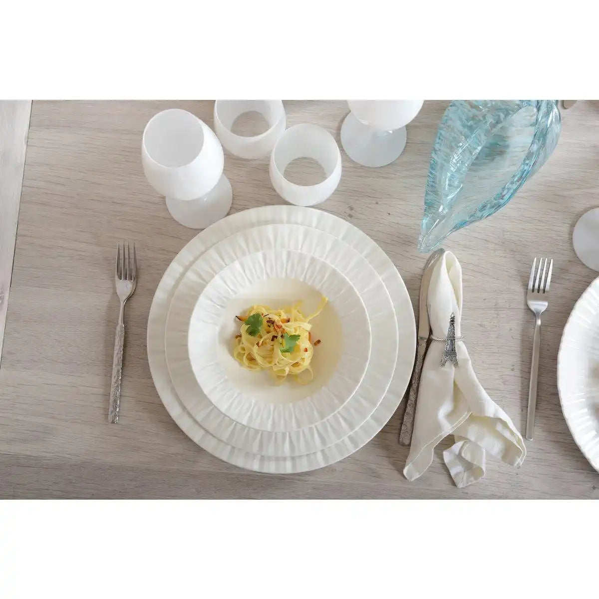 Weiße Hohlplatte Lilia 20.3x20.3x4,3 cm - HomeDesign Knaus