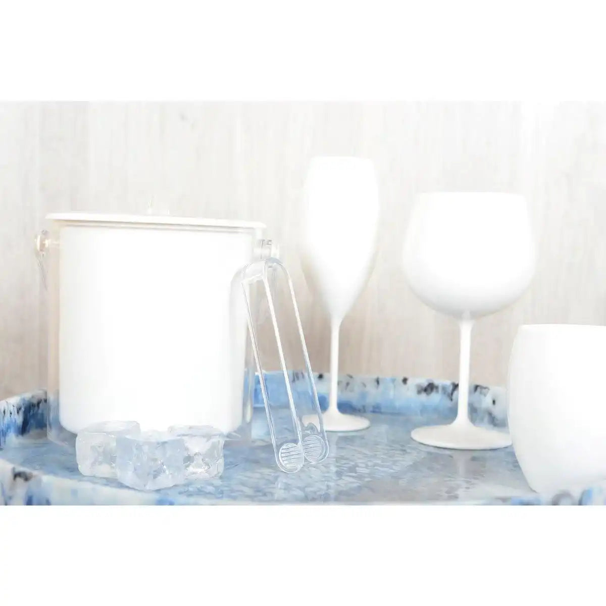 Weißer Acryleiseimer mit Zange - HomeDesign Knaus