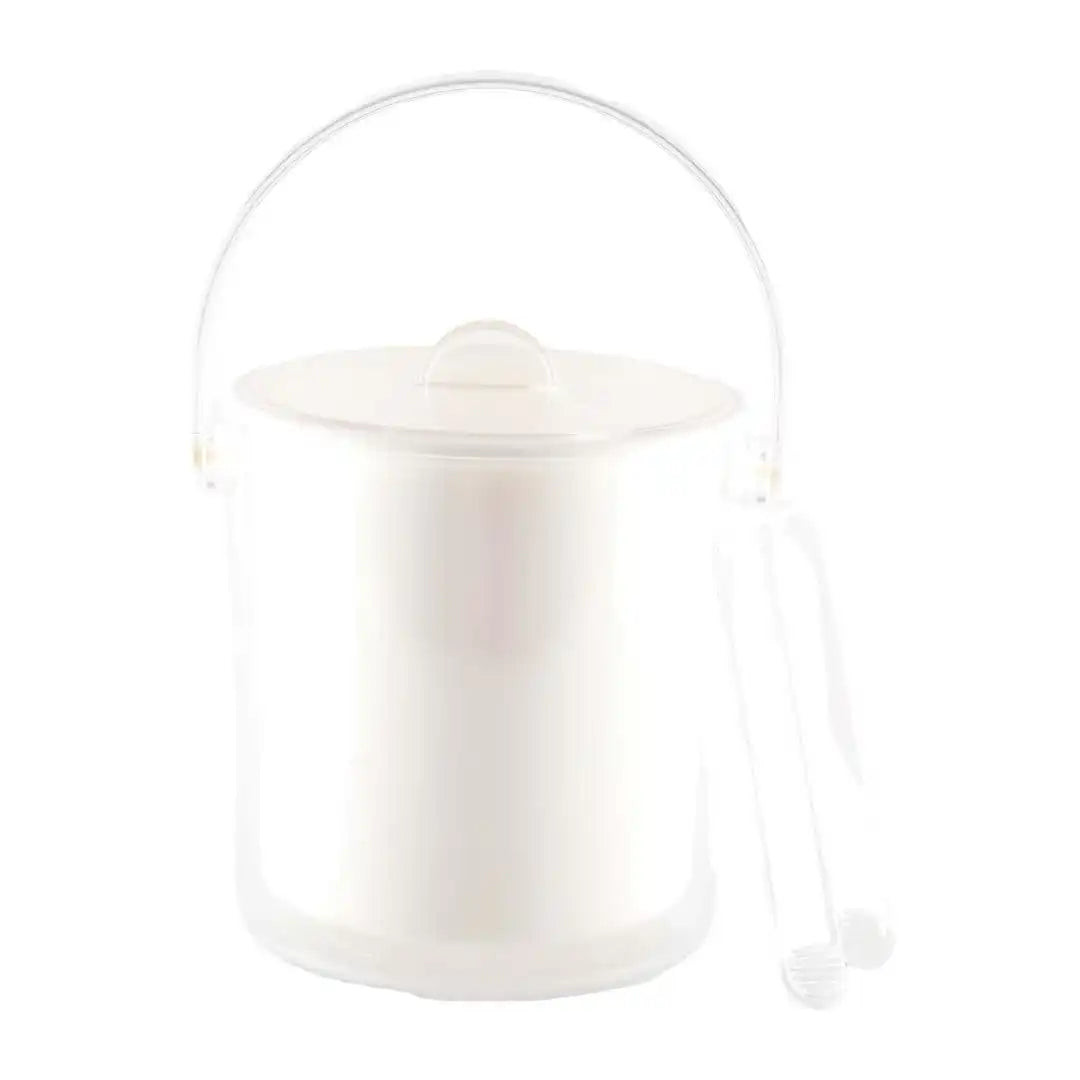 Weißer Acryleiseimer mit Zange - HomeDesign Knaus