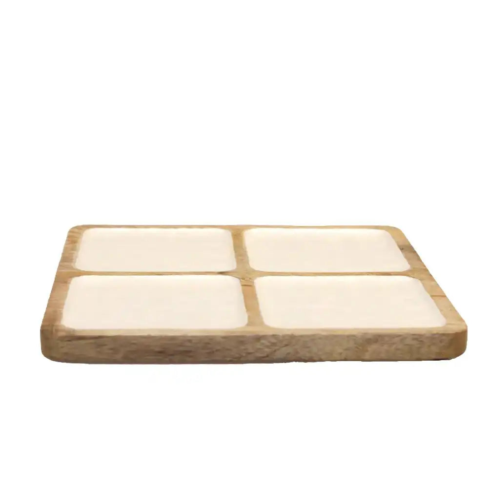 Weißer Quadrat 4 Mangoier -Holzfächer - HomeDesign Knaus