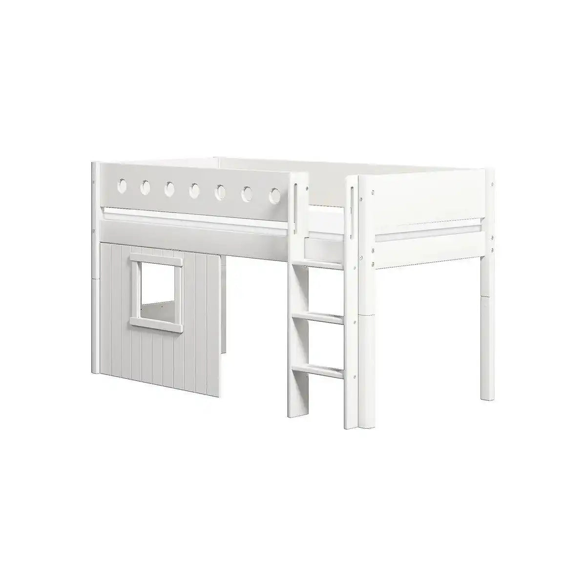 Weißes mittleres Bett mit Baumhaus, 90x200 cm, weiß - HomeDesign Knaus