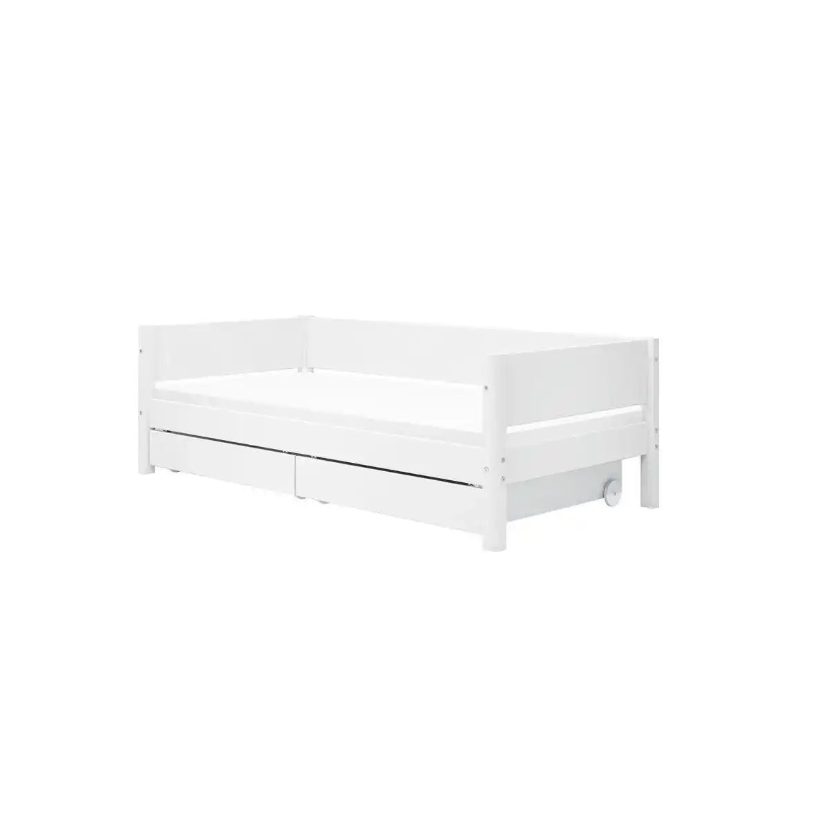 WHITE Einzelbett mit Stauraum, 90x200 cm, Weiß - HomeDesign Knaus