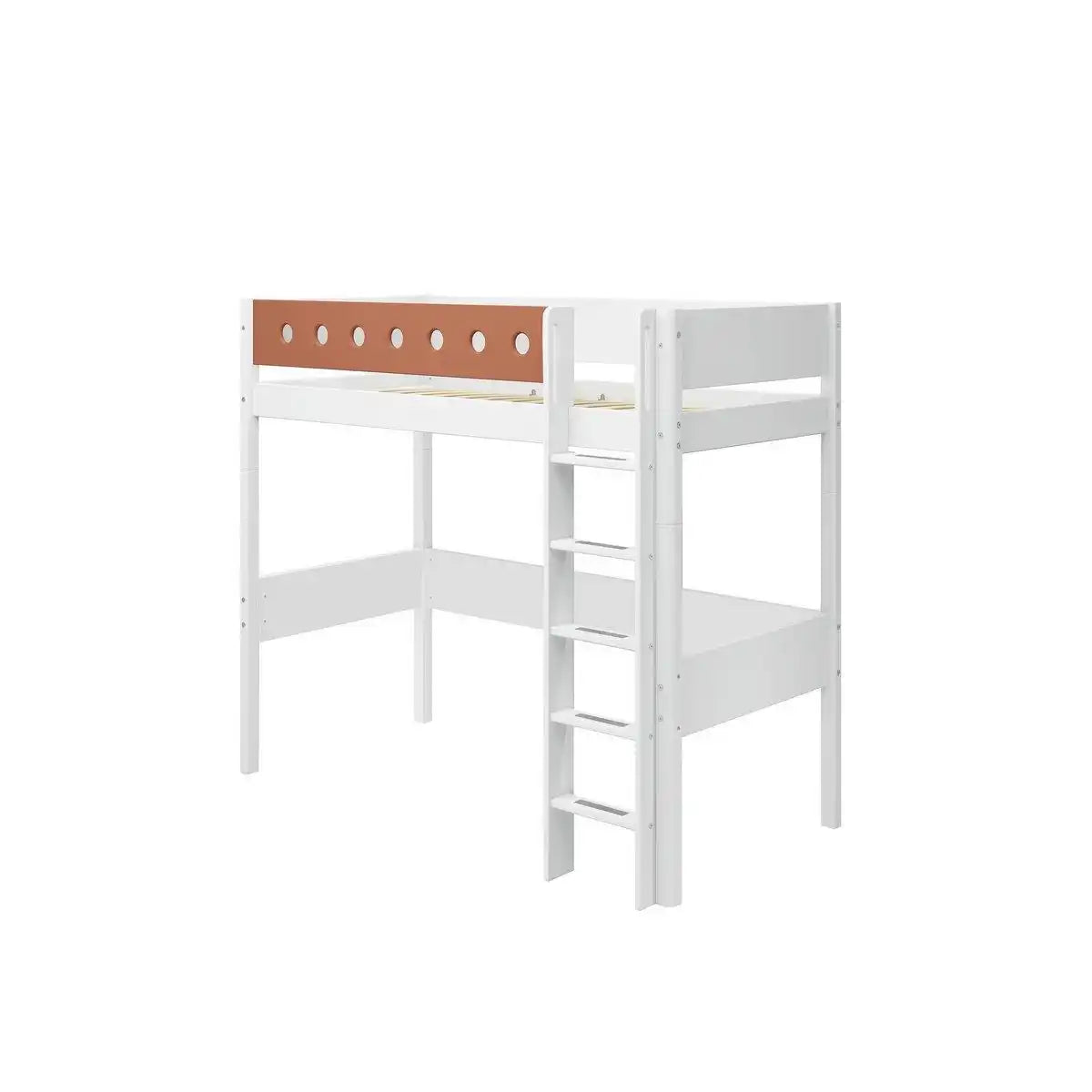 WHITE Hochbett, 90x200 cm, Weiß/Blush - HomeDesign Knaus