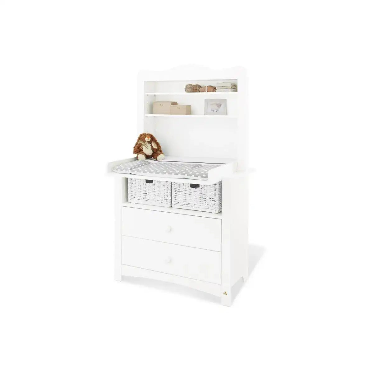 Wickelkommode 'Florentina' breit, inkl. breite Regaleinheit - HomeDesign Knaus