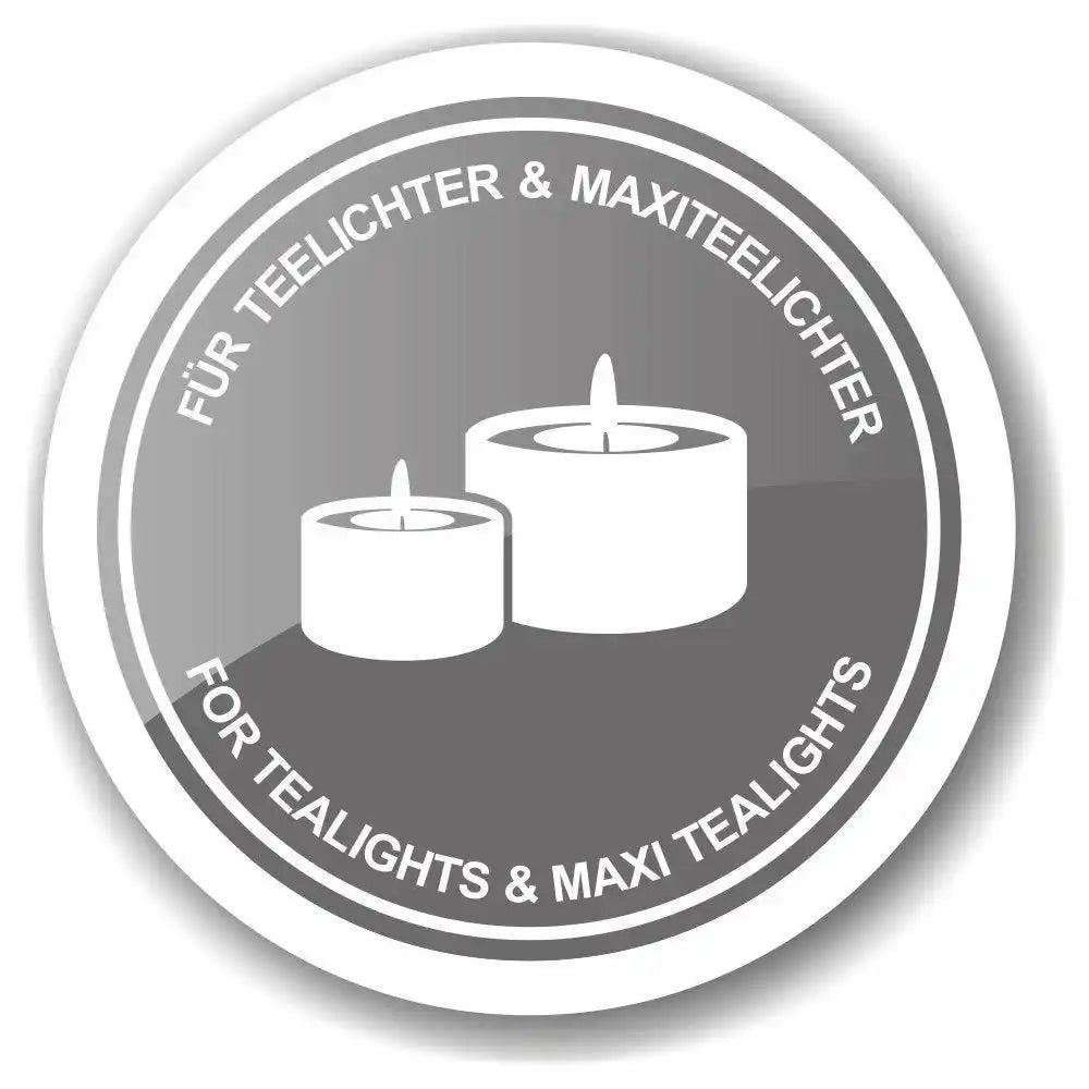 Windlicht Ati (Höhe 13 cm, ø 10 cm), Geweih-Motiv, grau - HomeDesign Knaus