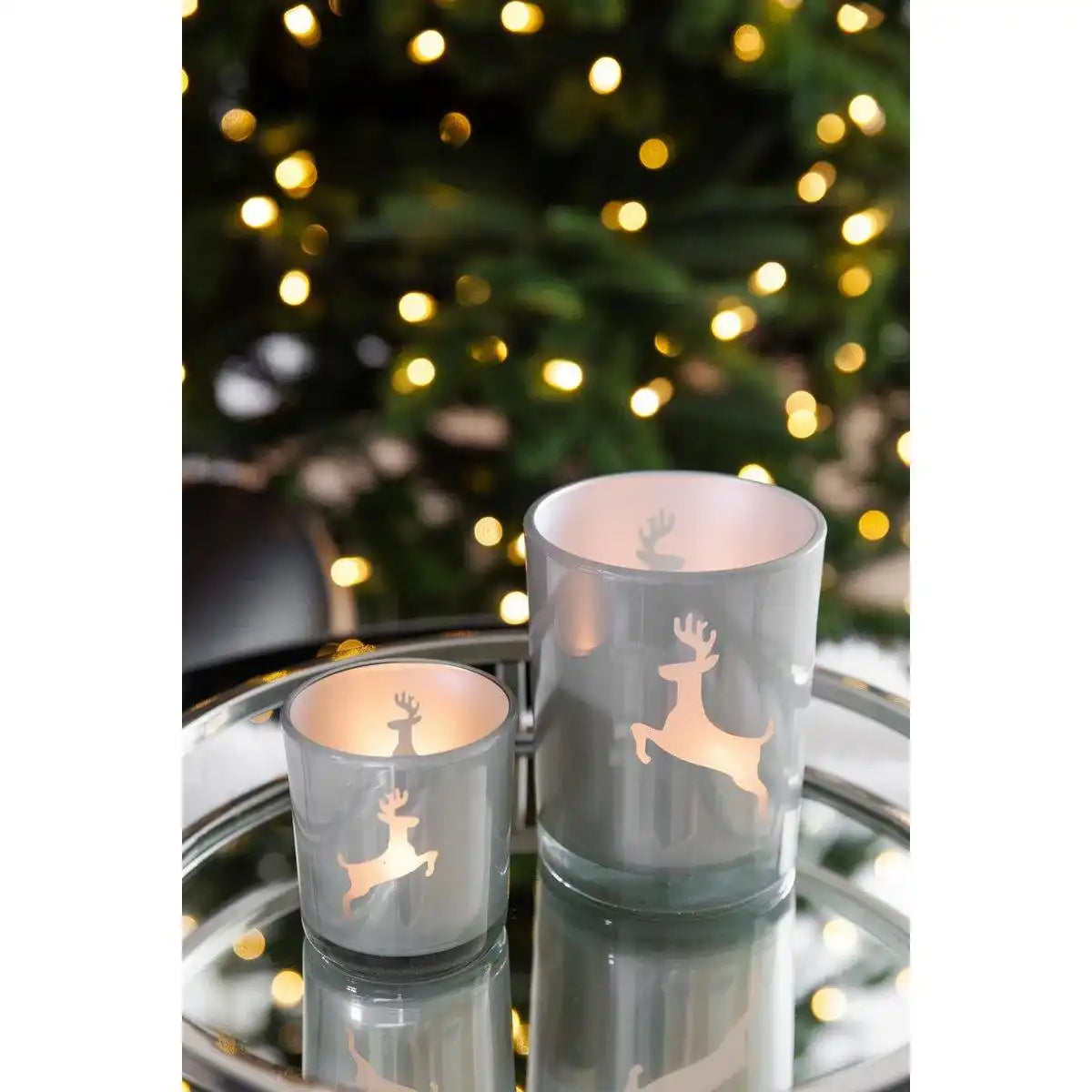 Windlicht Loki right (Höhe 13 cm) in Grau - HomeDesign Knaus