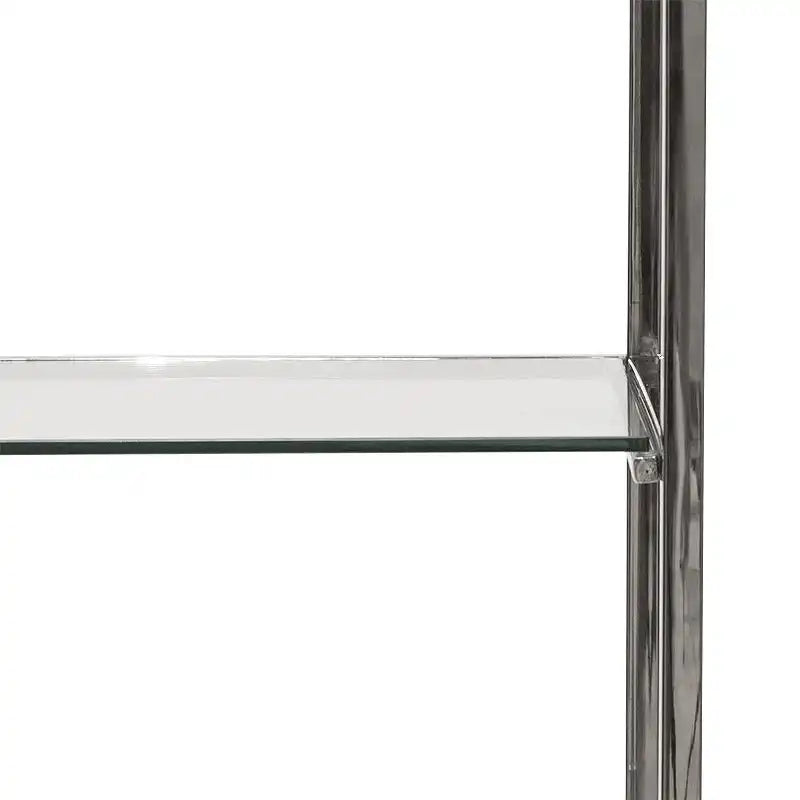 XXL Hochglanz Silber poliertes Glasregal mit klaren Glasböden Vitrine Bücherregal - HomeDesign Knaus