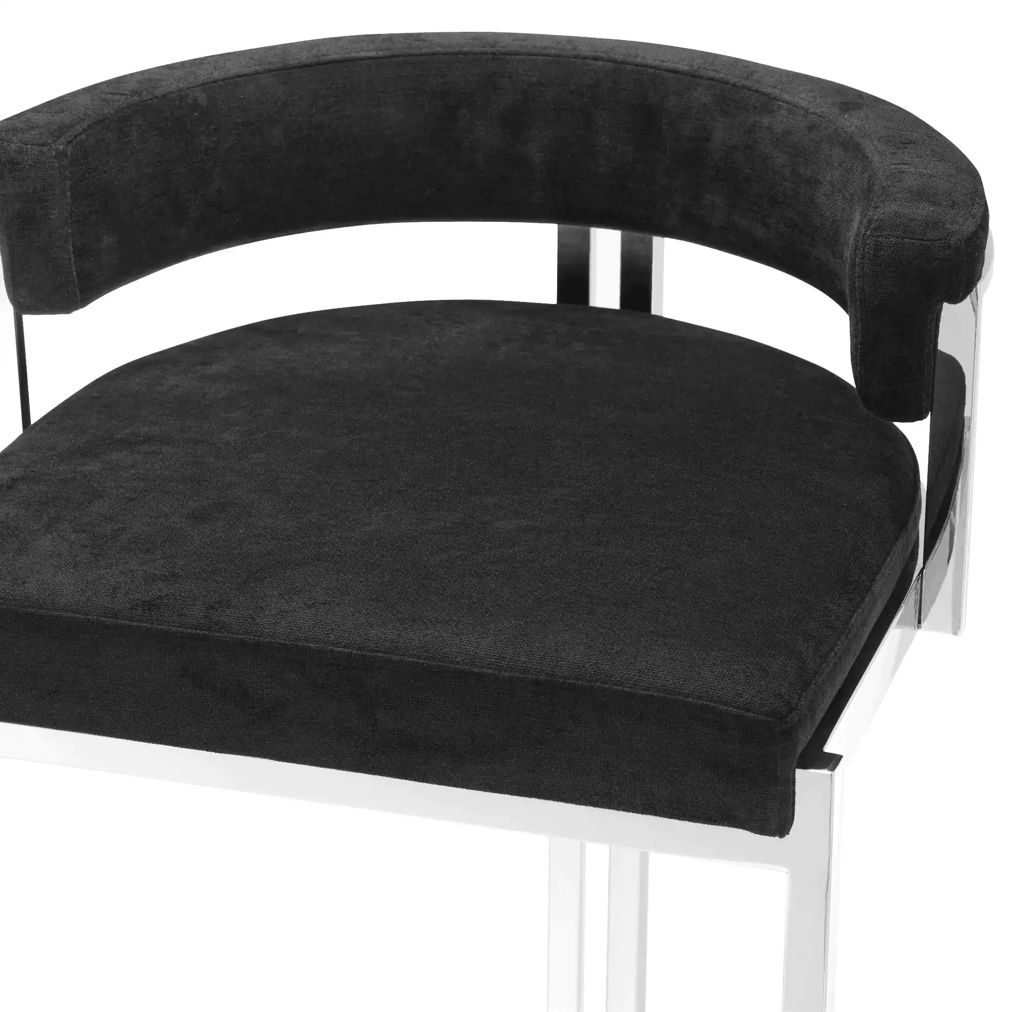 2er Set Dante Barhocker Polierter Edelstahl Stoff Samt Handarbeit - HomeDesign Knaus