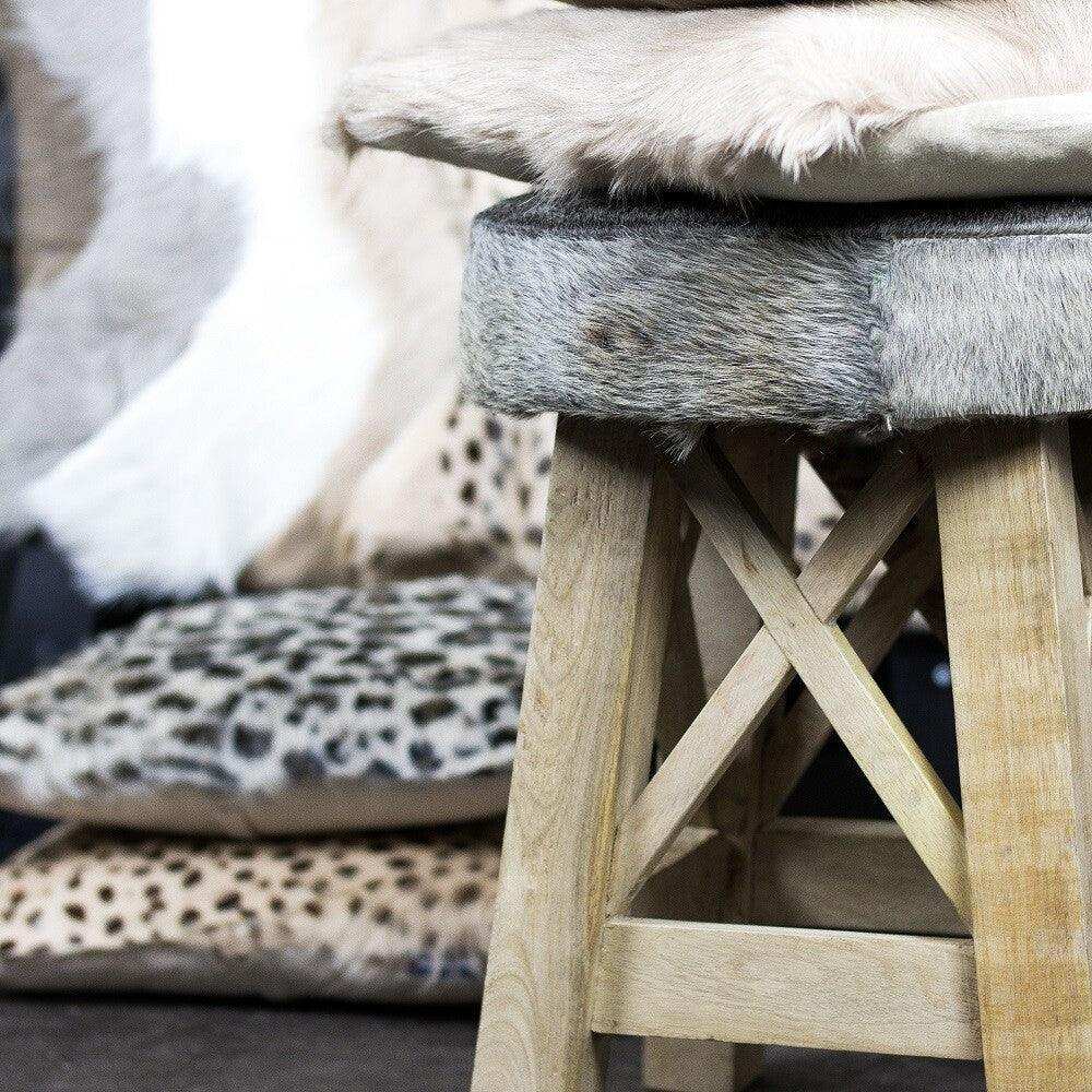 2er Set Echtes Fell Kissen Ziege Gepard 40x40cm - HomeDesign Knaus
