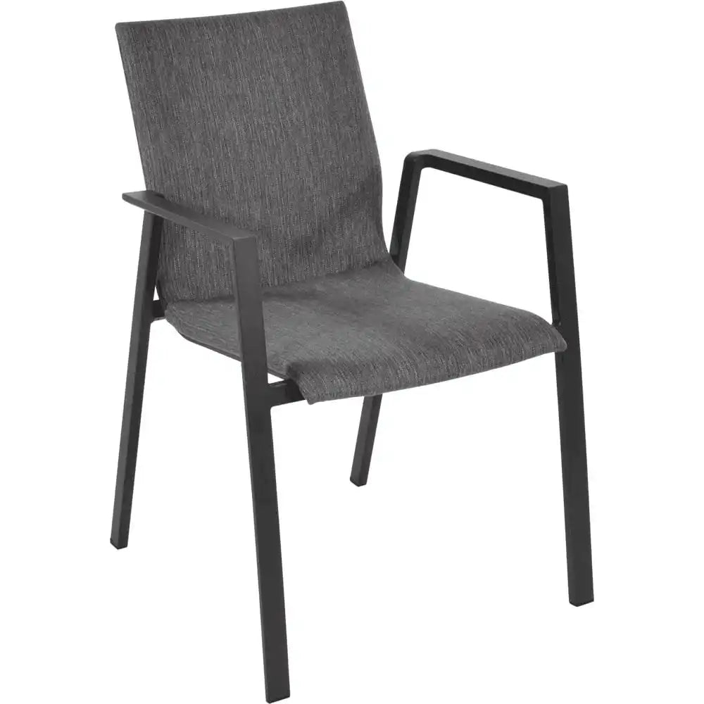 2er Set Gartenstuhl Stapelstuhl Fardau Negro Aluminium - HomeDesign Knaus